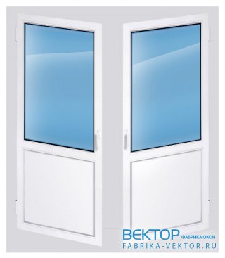 Дверь пластиковая двухстворчатая штульповая 2200×1400 глухая