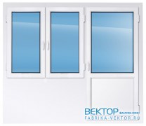Балконный блок REHAU 2300×2300 мм производство пластиковых окон